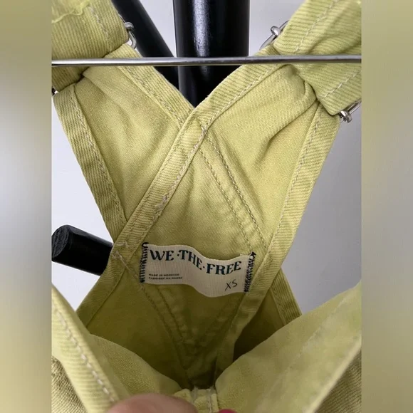 NWT FREE PEOPLE WE THE FREE Ziggy Shortalls In Sunny Lime MSRP $88 - Picture 11 of 11